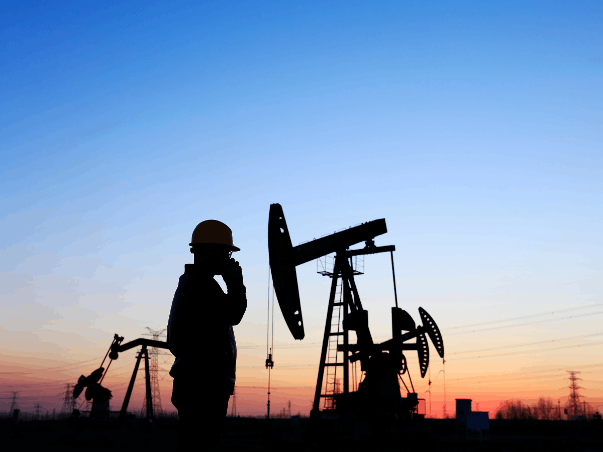 person working at an oil rig